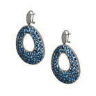 Blue Open Teardrop Earrings

Make a statement with these striking pierced&nbsp;drop earrings, featuring vibrant blue and clear cubic zirconia stones set in a bold open teardrop silhouette. Designed with shimmering pave detailing and a sleek dark metal finish, these earrings bring modern glamour and eye-catching sparkle to any look. Perfect for evening events, special occasions, or elevating your everyday style.

Oxidized Gold Plated&nbsp;
2.33" Long X 1.51" Wide
Cubic Zirconia