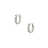 Pearl & CZ Huggie Pierced Earring  White Gold Plated Over Silver 0.50" Long X 0.08" Wide    While supplies last. All Deals Of The Day sales are FINAL SALE.