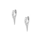 CZ Spike Huggie Pierced Earrings  White Gold Plated Over Silver 1" Long X 0.12" Wide    While supplies last. All Deals Of The Day sales are FINAL SALE.