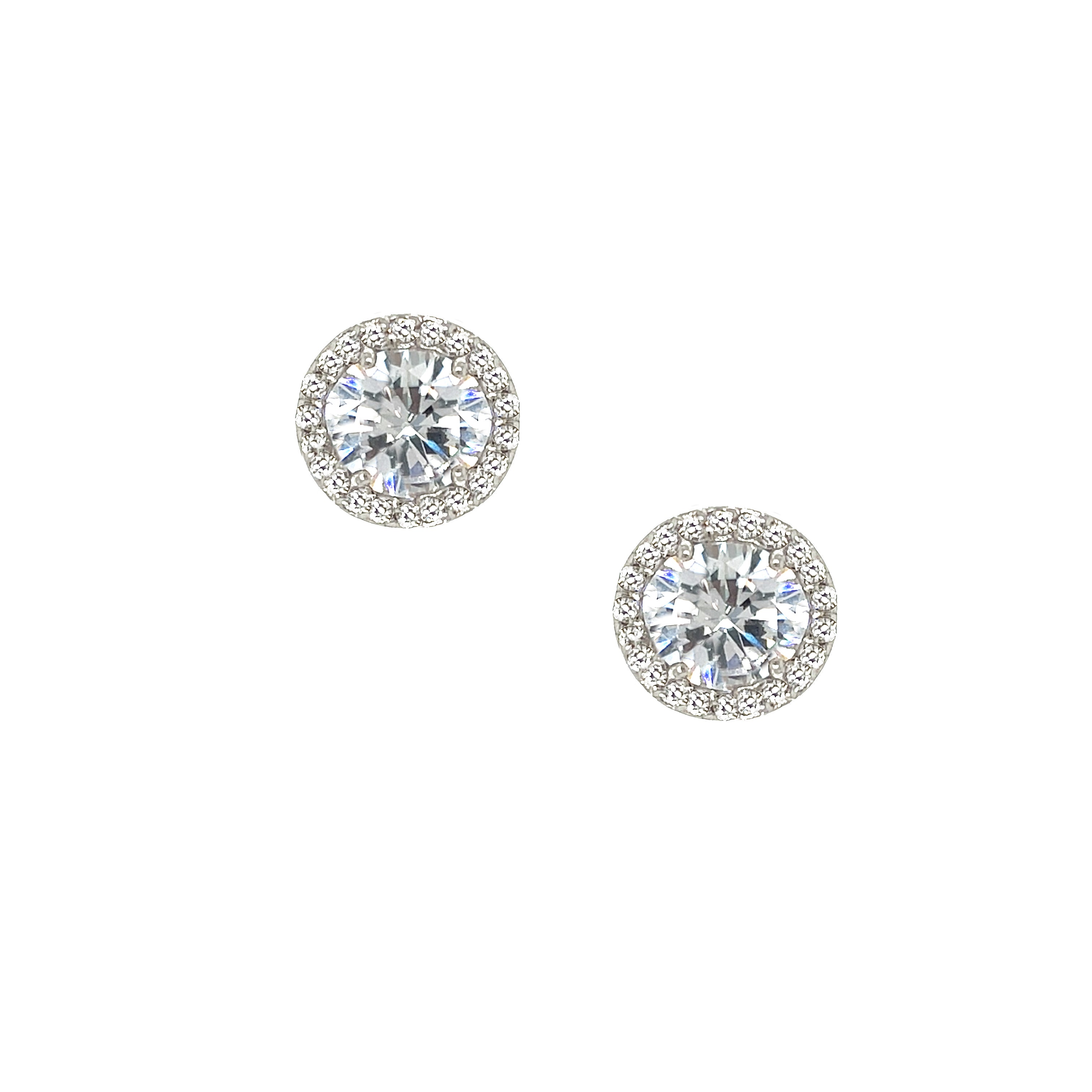 CZ Round Halo Stud Pierced Earrings

These Round Halo Stud Earrings feature sparkling crystals that catch the light beautifully, making them perfect for everyday wear or special occasions. Their classic halo design adds timeless elegance with a modern touch.

White Gold Plated Over Silver
0.45" Wide