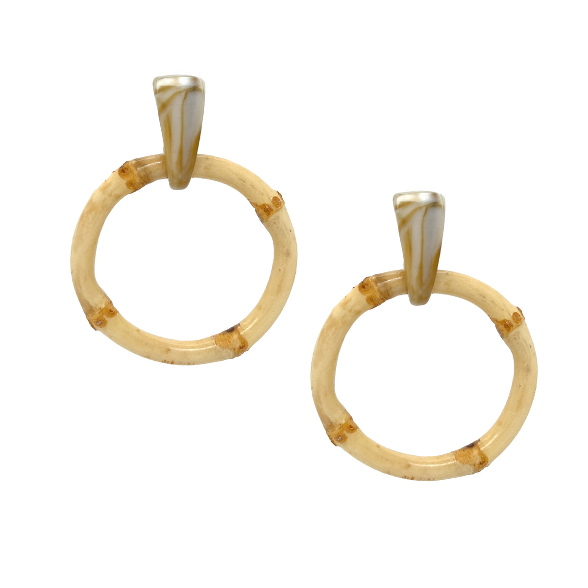 Bamboo Hoop Resin Earrings
