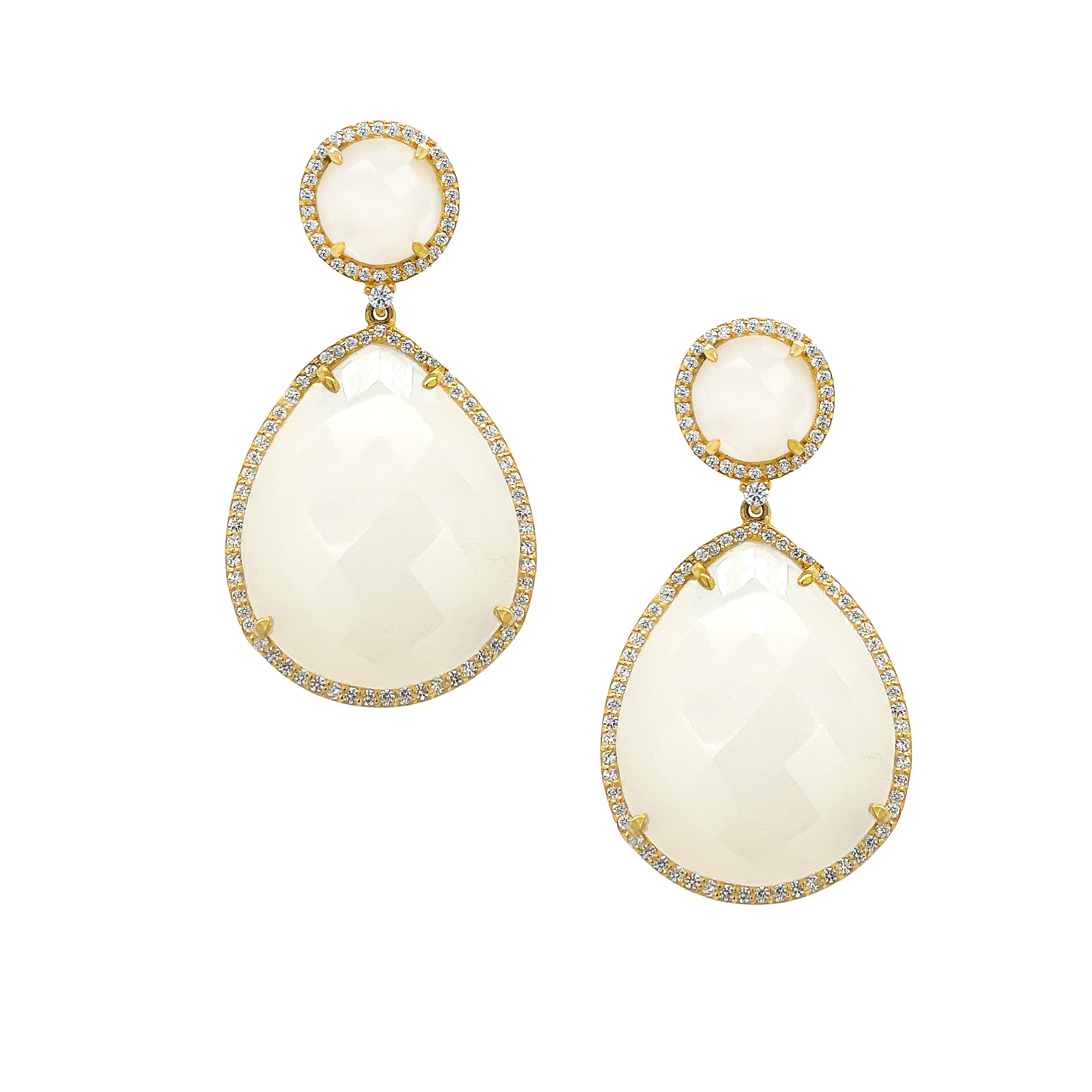 White Domed Teardrop Pierced Earrings

Elevate your style with our White Teardrop Earrings by Jennifer Miller. These stunning earrings feature a delicate teardrop design in a luxurious white hue. Perfect for any occasion, they add a touch of elegance and sophistication to any outfit. Step into the world of refined fashion with these exclusive earrings.

Yellow Gold Plated Over Silver
White&nbsp;Chalcedony
Pave CZ Border
1.75" Length X 0.90" Width