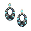 SALE Diamond, Sapphire & Turquoise Clip On Earrings