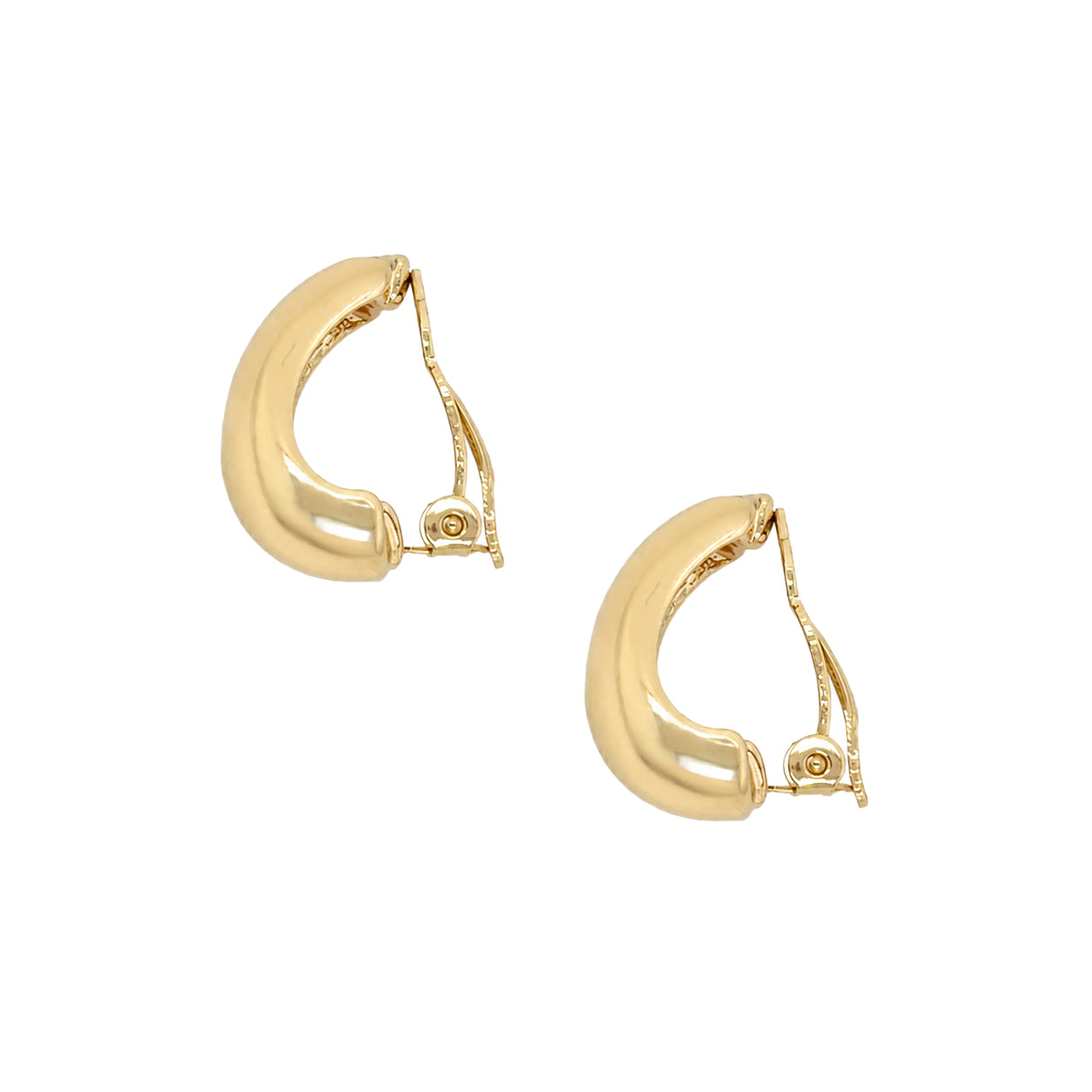Triangle Shape Hoop Clip On Earrings