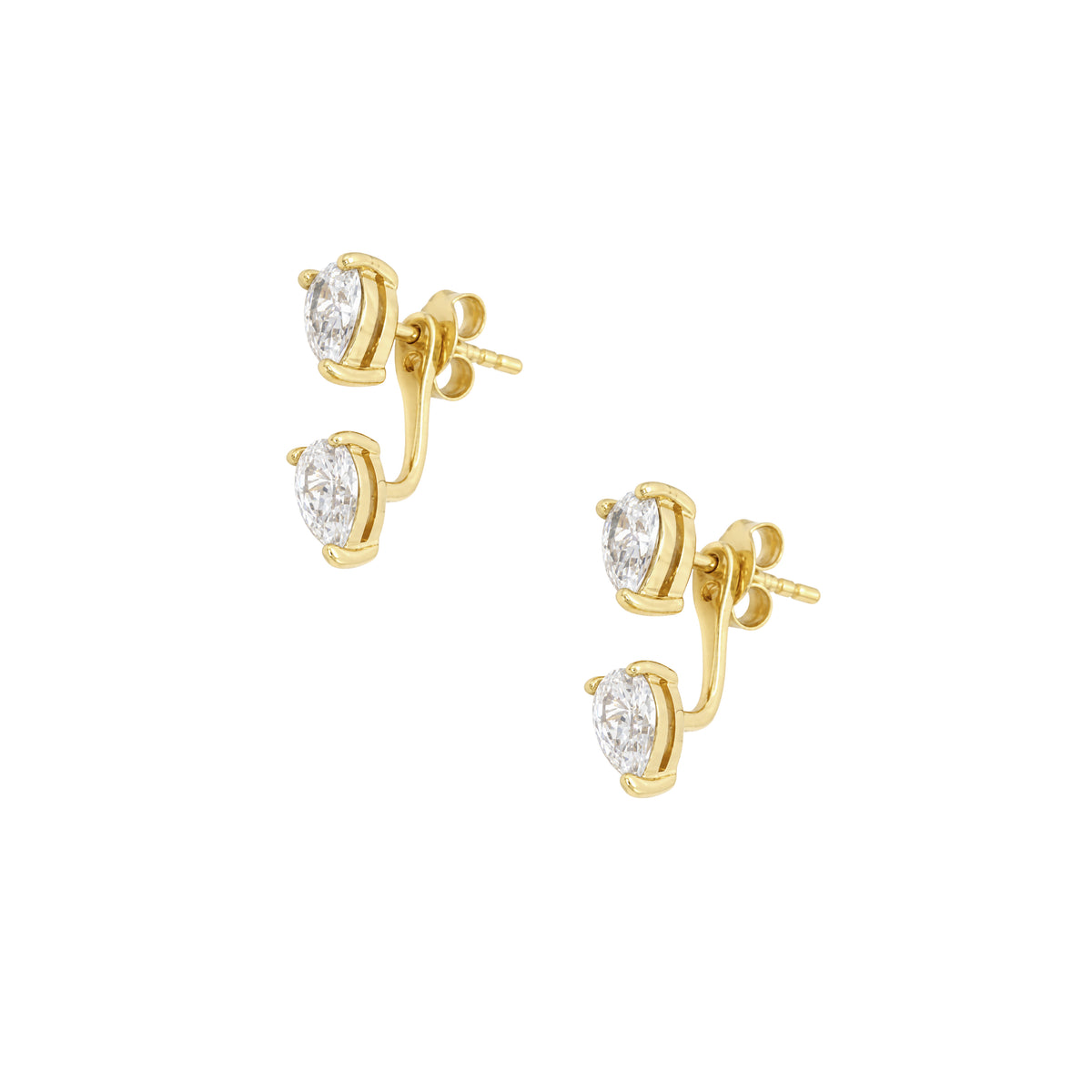 Tear Duo Jacket Pierced Earrings

Yellow Gold Plated

Cubic Zirconia

Tear: 0.26" Long X 0.16" Wide