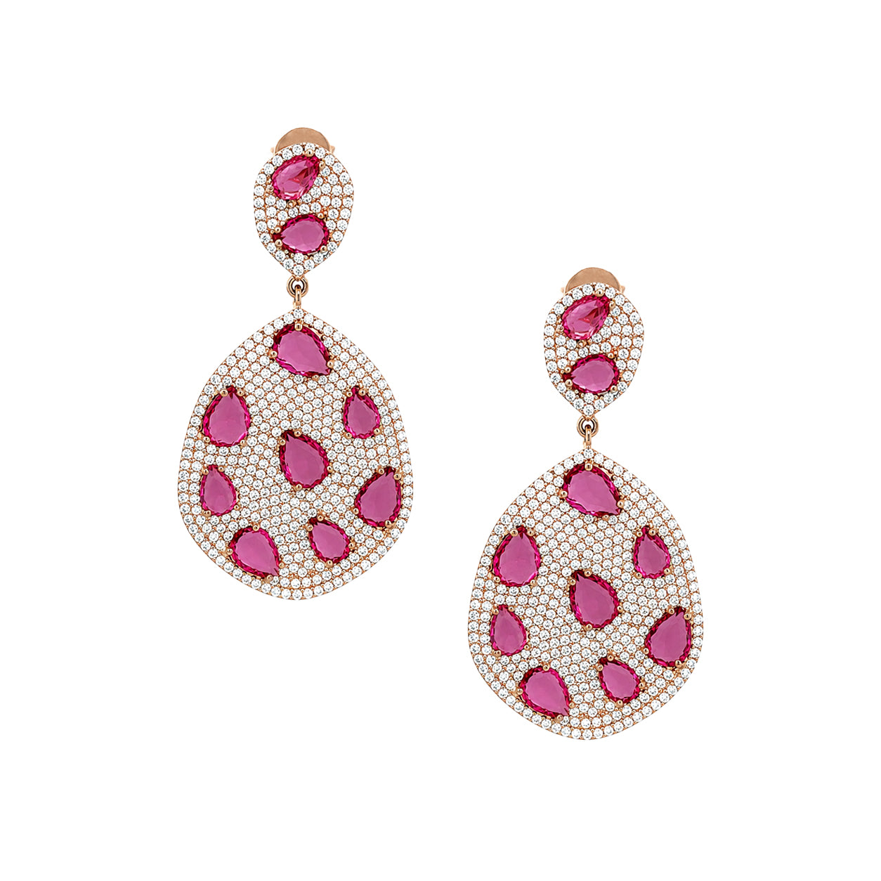 Pink &amp; White Galaxy Earrings

Turn up the sparkle with the Pink &amp; White Galaxy Earrings. Vibrant pink cubic zirconia stones float across a dazzling pave setting, creating a celestial-inspired look that's bold, glamorous, and unforgettable. Style with an evening look or let them be the star of your everyday outfit.

Rose Gold Plated Over Silver
2" Long X 1.05" Wide
Cubic Zirconia