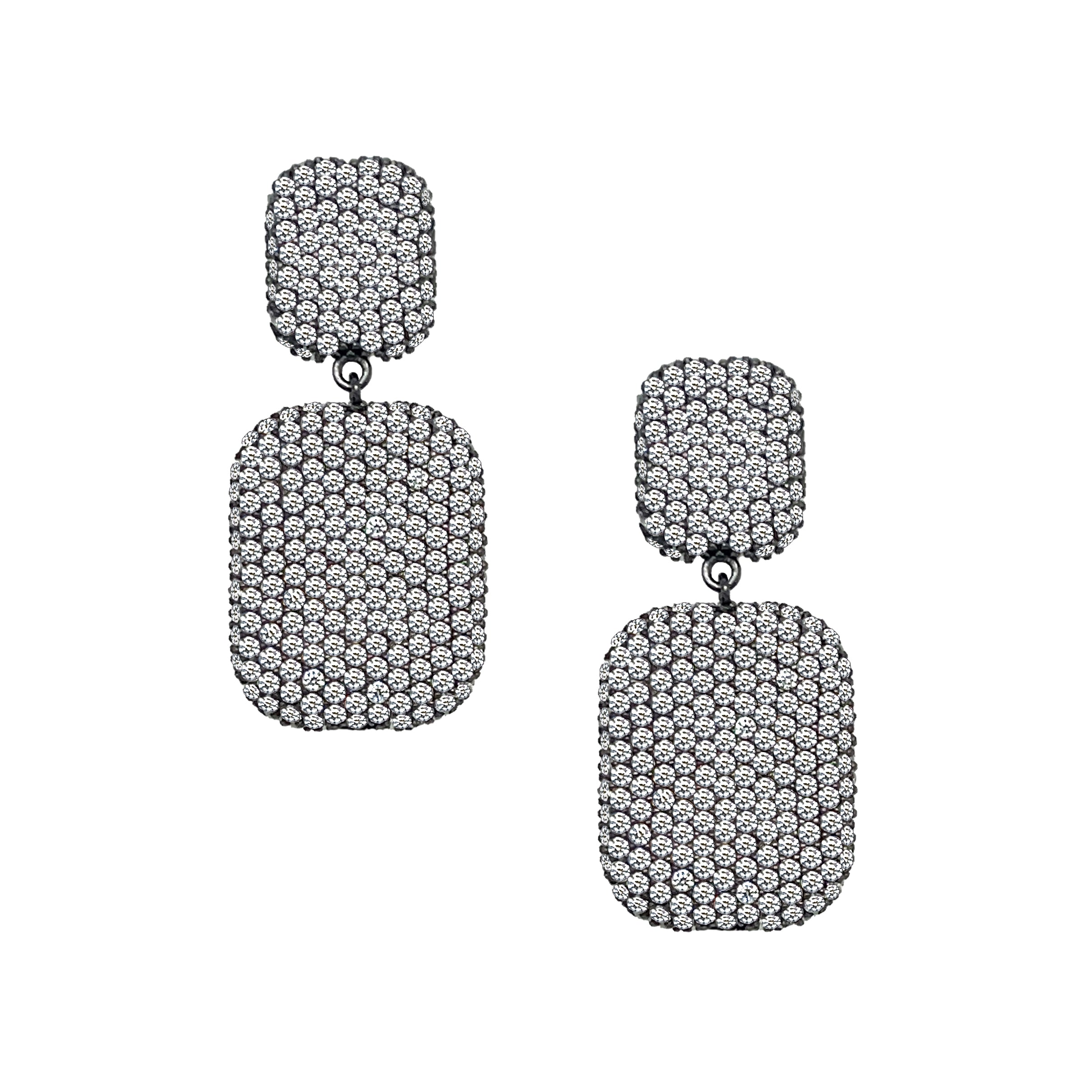 Rectangle Drop Pierced Earrings

Elevate your look with our elegant Rectangle Drop Earrings, designed with shimmering pave cubic zirconia for the perfect touch of sparkle. The sleek rectangular silhouette adds a modern and timeless feel, making these earrings an effortlessly sophisticated addition to any jewelry collection.

Oxidized Gold Plated Over Silver
1.18" Long x 0.52" Wide
Pave Cubic Zirconia