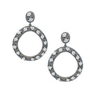 Milky Cray &amp; White Open Circle Earrings

Defined by vibrant milky gray and white crystals, these open circle drop earrings offer a refined balance of color and brilliance. Elegant yet striking, they are designed to elevate every look with effortless sophistication.

Oxidized Gold Plated Over Silver
2.50" Long X 1.75" Wide
Cubic Zirconia