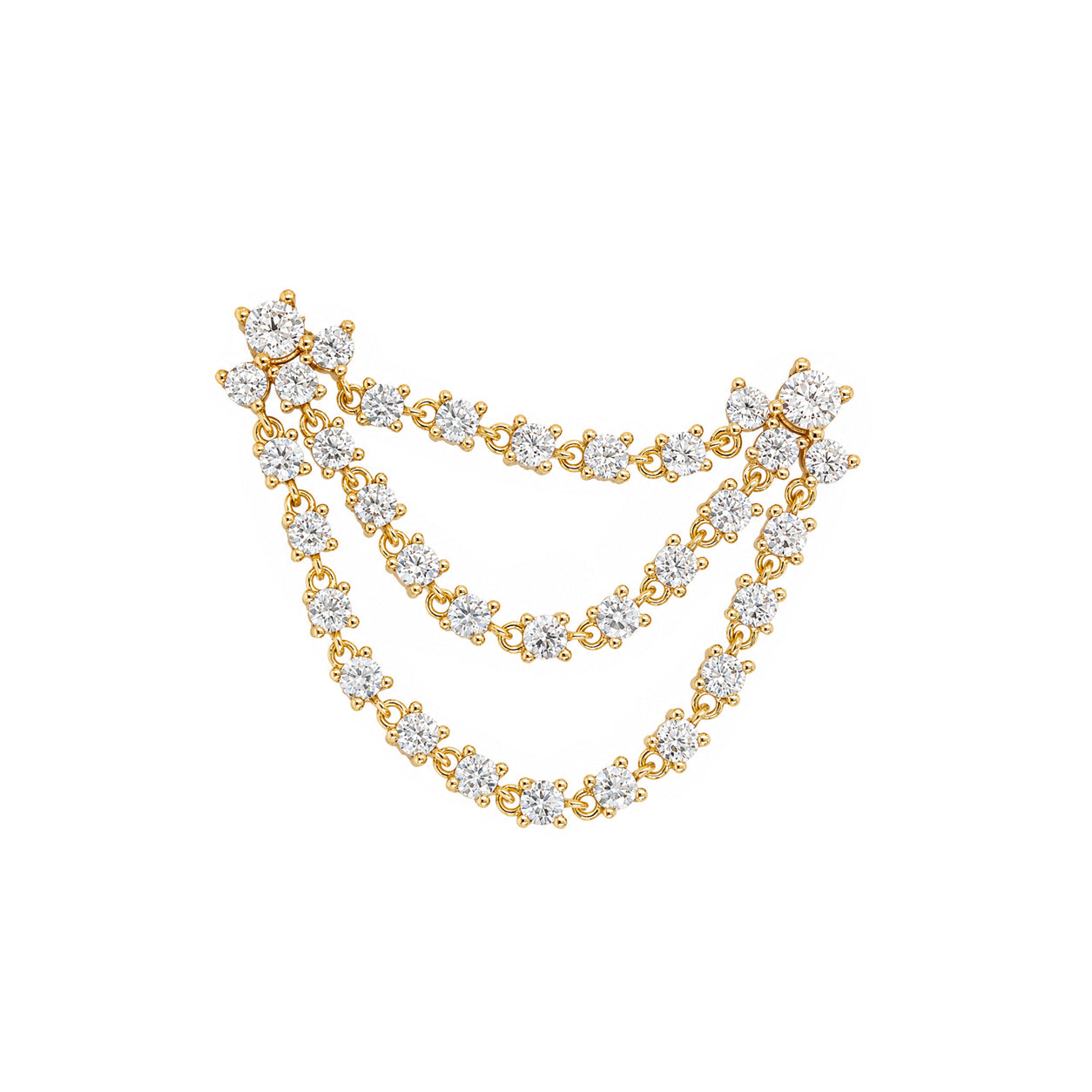 Double Cascade Earring

Sparkling crystals and graceful movement come together in the Double Cascade Earring, a modern statement piece designed to bring effortless elegance to every occasion. Wear it solo for maximum impact or pair it with delicate studs for a curated ear look.

Yellow Gold Plated
Half Pair Earring Only
The drop: 1.25" Long 1.5" Wide

Cubic Zirconia
