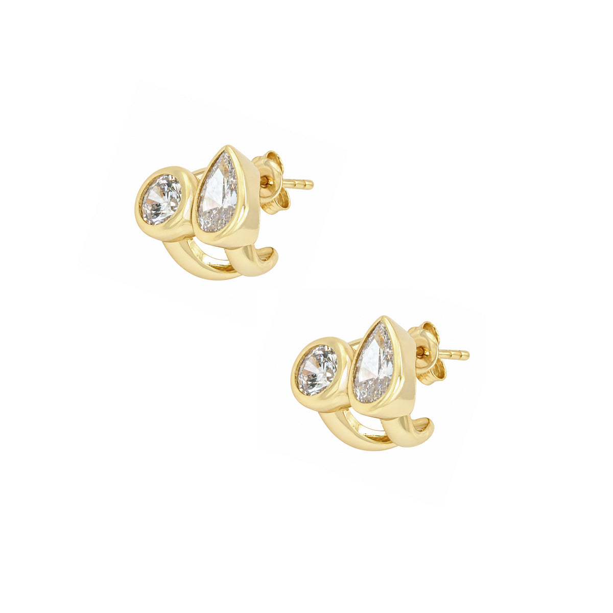 Double Row Tear Round Pierced Earrings

Yellow Gold Plated

Cubic Zirconia

0.61" Long X 0.51" Wide