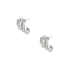 Illusion Ear Lobe Huggie Pierced Earrings  White Gold Plated 0.47" Long X 0.55" Wide    While supplies last. All Deals Of The Day sales are FINAL SALE.