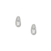 Pave Stone Huggie Earrings  White Gold Plated Over Silver 0.52" Long X 0.23" Wide    While supplies last. All Deals Of The Day sales are FINAL SALE.