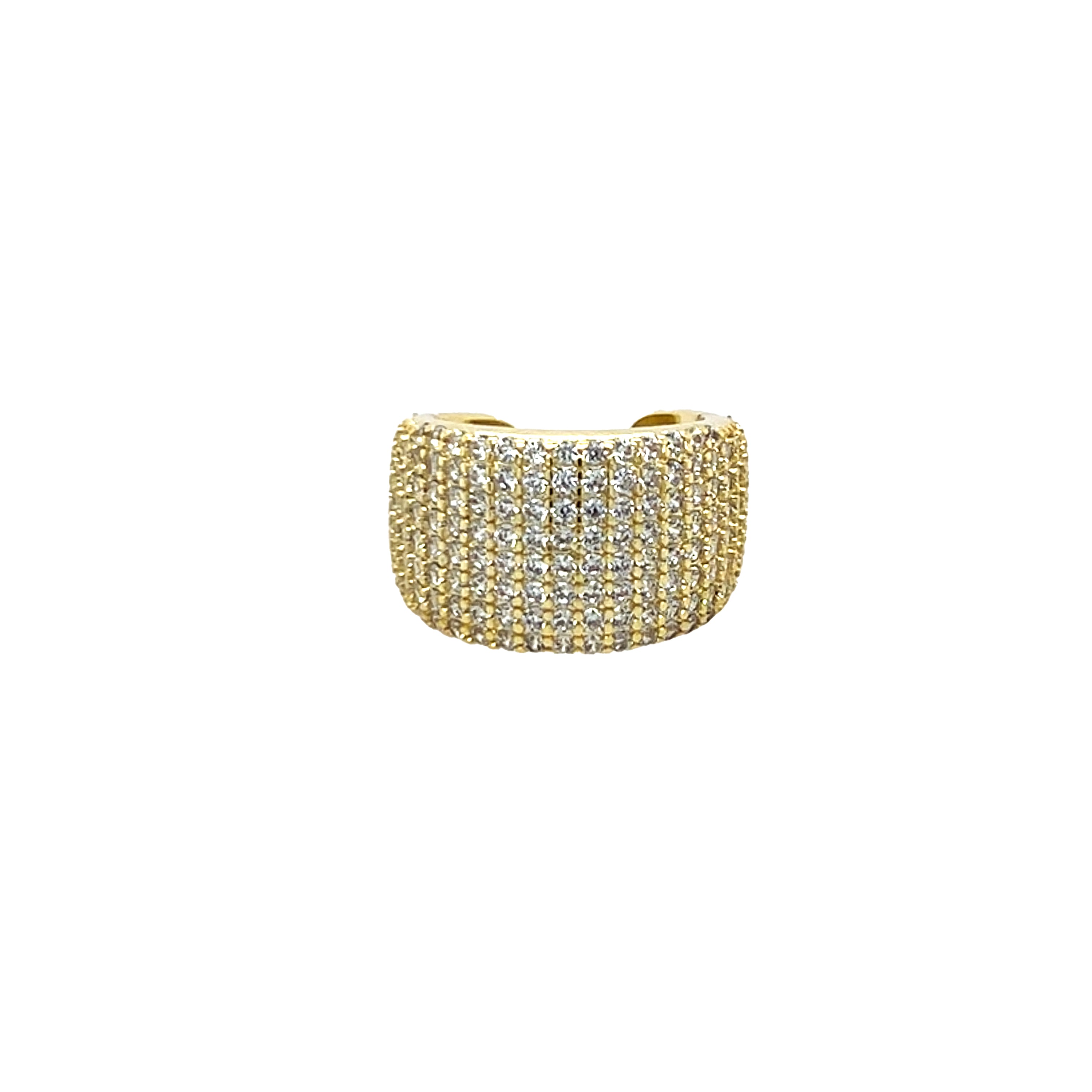 Thick CZ Pave Ear Cuff

This Diamond Ear Cuff features a unique bubble design accentuated by sparkling diamonds, offering a distinctive and elegant look without the need for piercings.

Yellow Gold Plated
0.35" Wide