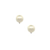 Pearl Stud Clip On Earrings   Yellow Gold Plated Over Silver 16MM Wide