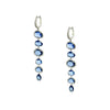 Diamond & Blue Sapphire Drop Earrings   14K White Gold  0.62 Diamond Carat Weight  9.99 Blue Sapphire Carat Weight  2.64" Length X .43" Width  Pierced 