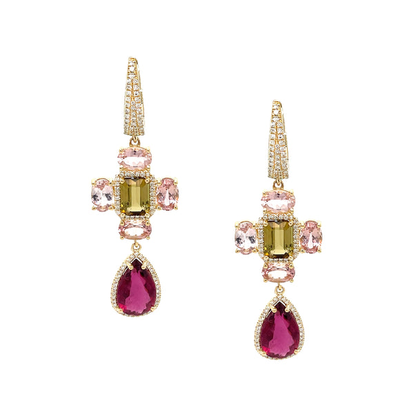 Tourmaline & Diamond Drop Earrings Jennifer Miller Jewelry