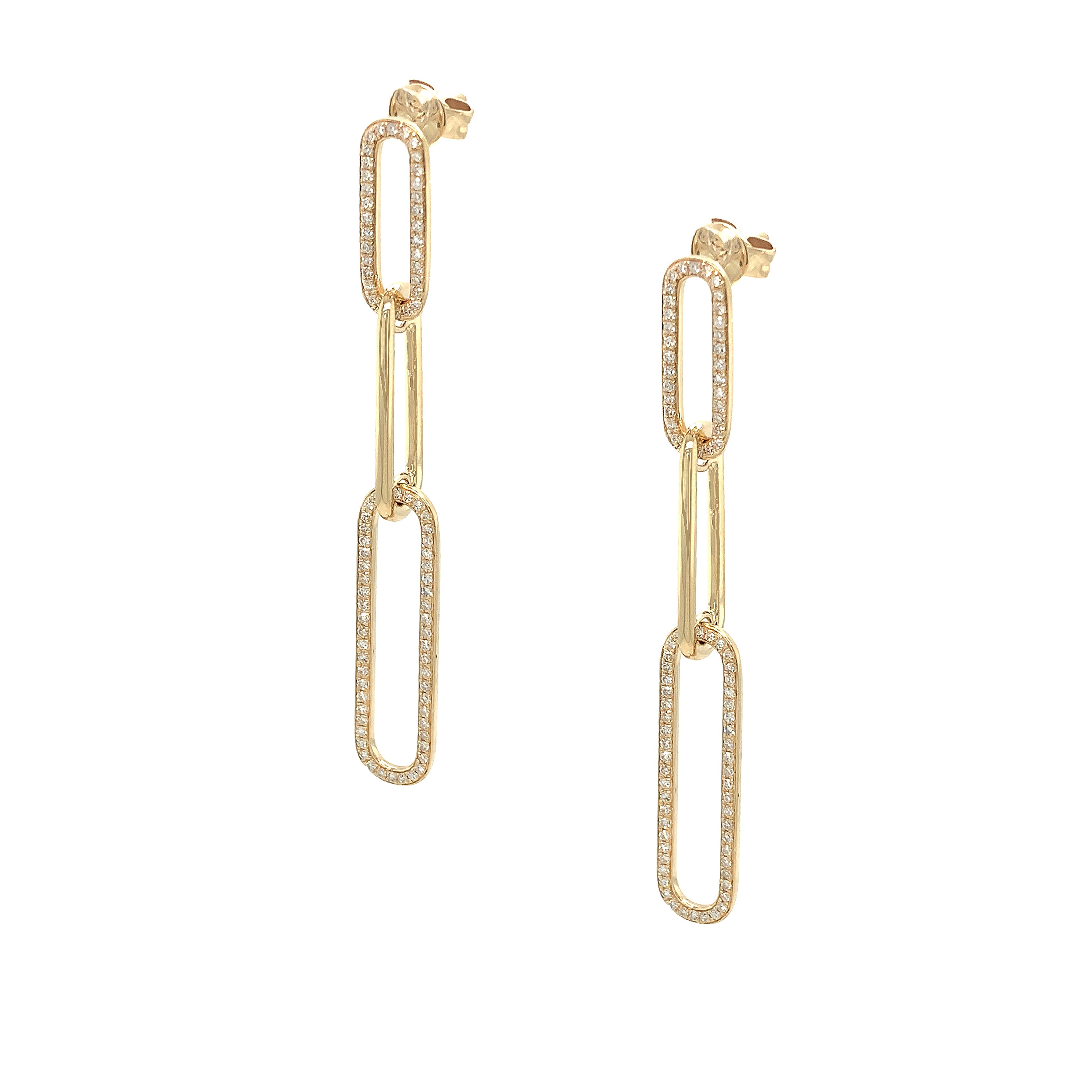 Diamond Triple Link Drop Pierced Earrings

14K Yellow Gold
2" Long x 0.26" Wide