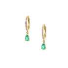 Emerald Teardrop &amp; Pave Diamond Huggie Pierced Earrings

14K Yellow Gold
0.45 Emerald Carat Weight
0.05 Diamond Carat Weight
0.44" Diameter
0.75" Long