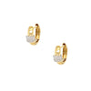 Pave Diamond Bar Huggie Pierced Earrings  14K Yellow Gold 0.14 Diamond Carat Weight 0.25" Thick 0.50" Diameter