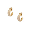 Pave Diamond Thick Huggie Pierced Earrings  14K Yellow Gold 0.47 Diamond Carat Weight 0.19" Thick 0.32" Diameter