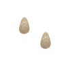 Diamond Dome Hoop Pierced Earrings  14K Yellow Gold 0.48" Long X 0.26" Wide