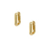 Rectangle Hoop Pierced Earrings  14K Yellow Gold  0.65" Long X 0.13" Wide