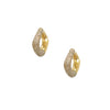 Diamond Square Hoop Pierced Earrings  14K Yellow Gold 0.71 Diamond Carat Weight  0.58" Long X 0.13" Wide