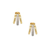 Pave Diamond 3 Claw Hoop Pierced Earrings  14K Yellow &amp; White Gold  0.28 Diamond Carat Weight  0.50" Long X 0.38" Wide