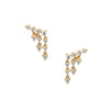 Diamond 3 Dangle Pierced Earrings  14K Yellow Gold  0.49 Diamond Carat Weight  0.46" Long X 0.36" Wide