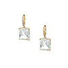 Diamond &amp; White Topaz Pierced Earrings  14K Yellow Gold  0.14 Diamond Carat Weight  1.10" Long X 0.47" Wide