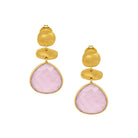 Three Drop Pink Tear Pierced Earrings

Yellow Gold Plated
1.65" Long X 0.84" Wide