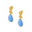 Blue 3 Drop Pierced Earrings

Yellow Gold Plated
1.65" Long X 0.84" Wide