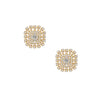 Diamond Button Earrings  14K Yelllow Gold