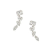 Diamond Illusion Setting Crawler Pierced Earrings  18K White Gold 1.18 Diamond Carat Weight