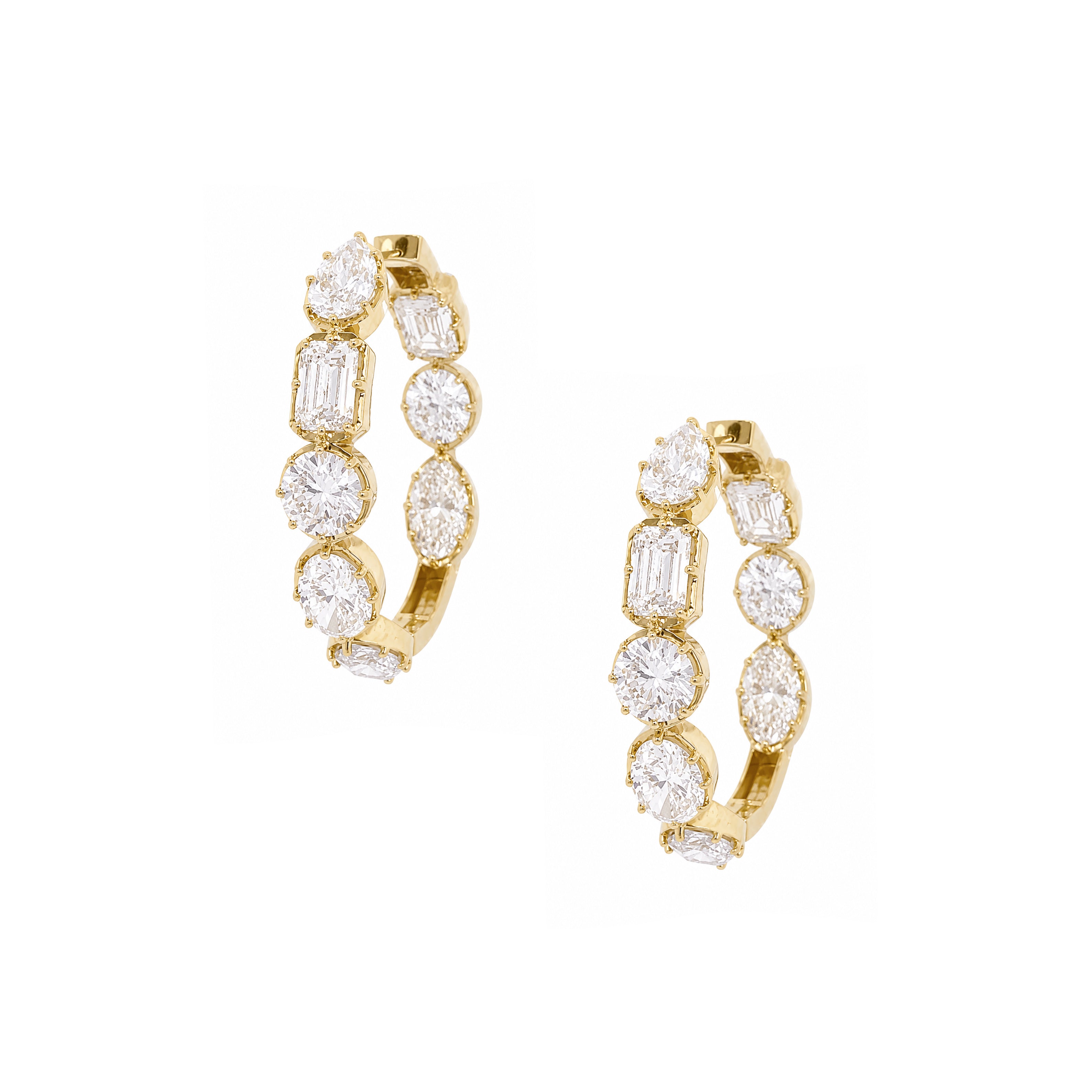 Lab Grown Diamond Multi-Shape&nbsp; Hoop Pierced Earrings

14K Yellow Gold
8 Diamond Carat Weight
