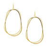 Thin Multi Oval Drop Pierced Earrings  Yellow Gold Plated Over Silver 3.30" Long X 1.68" Wide
