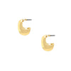 <p>Small Open Elongated Pierced Hoop Earrings</p> <ul> <li>Yellow Gold Plated</li> <li>0.80" Long X 0.27" Wide</li> </ul>