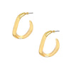 <p>Thick Curved Open Hoop Pierced Earrings</p> <ul> <li>Yellow Gold Plated</li> <li>1.10" Long X 0.36" Wide</li> </ul>