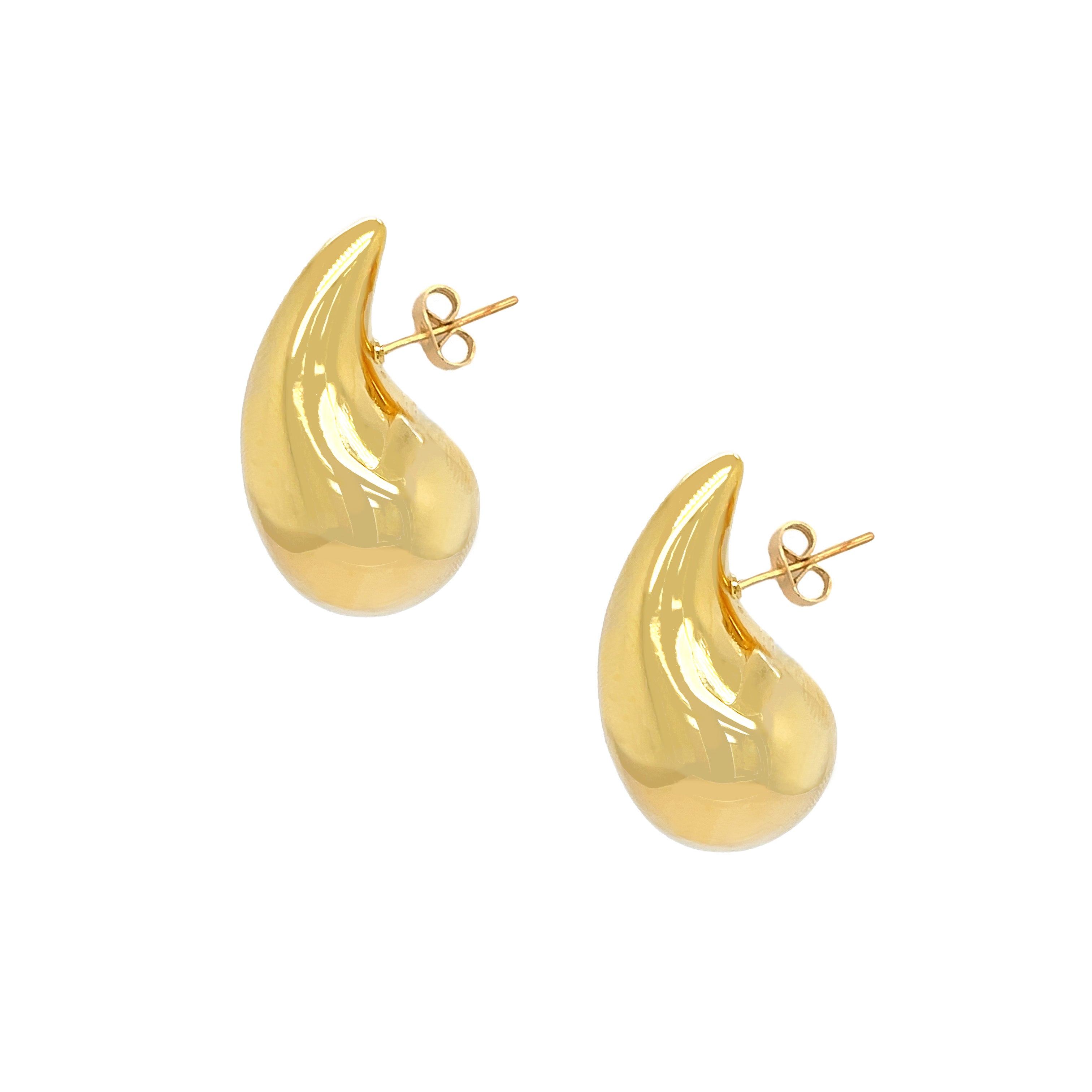 Small Raindrop Pierced Earrings  Yellow Gold Plated 0.97" Long X 0.55" Wide  While supplies last. All Deals Of The Day sales are FINAL SALE.