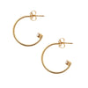 CZ Stud Hoop Pierced Earrings  Yellow Gold Filled 0.84" Long X 0.12" Wide