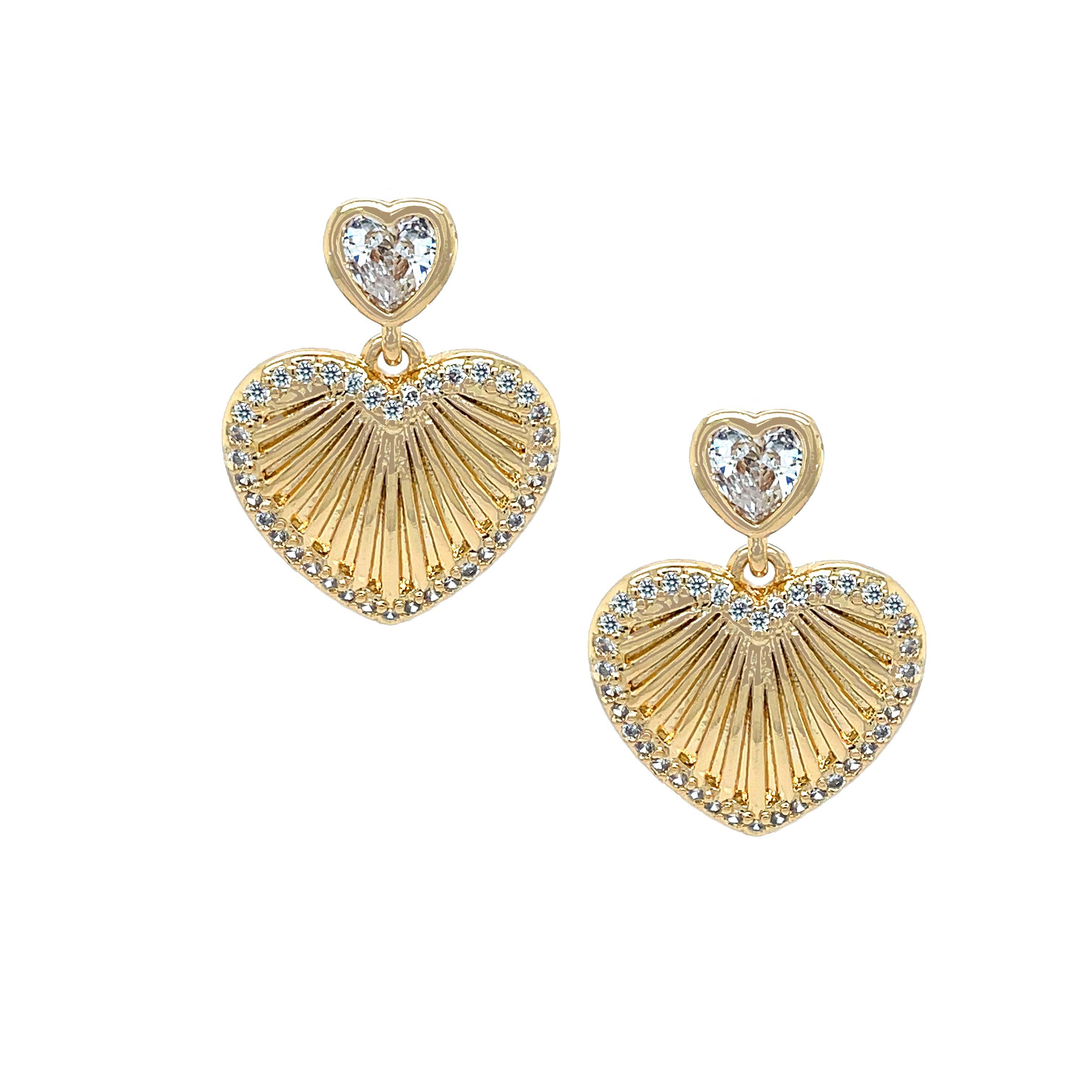 SALE Heart Drop Stud Earrings