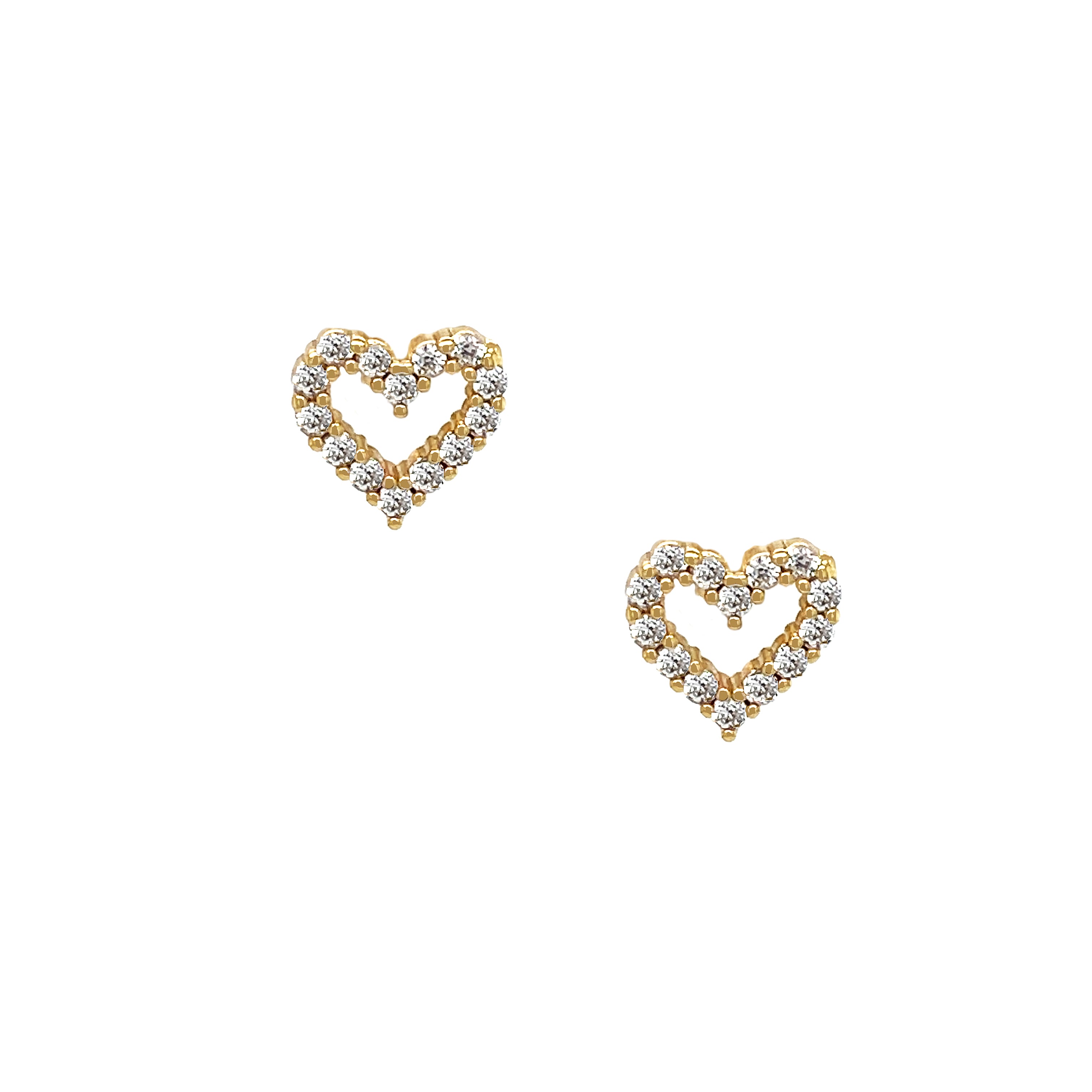 CZ Heart Outline Stud Pierced Earrings

Yellow Gold Plated
0.30" Wide

While supplies last. All Deals Of The Day sales are FINAL SALE.