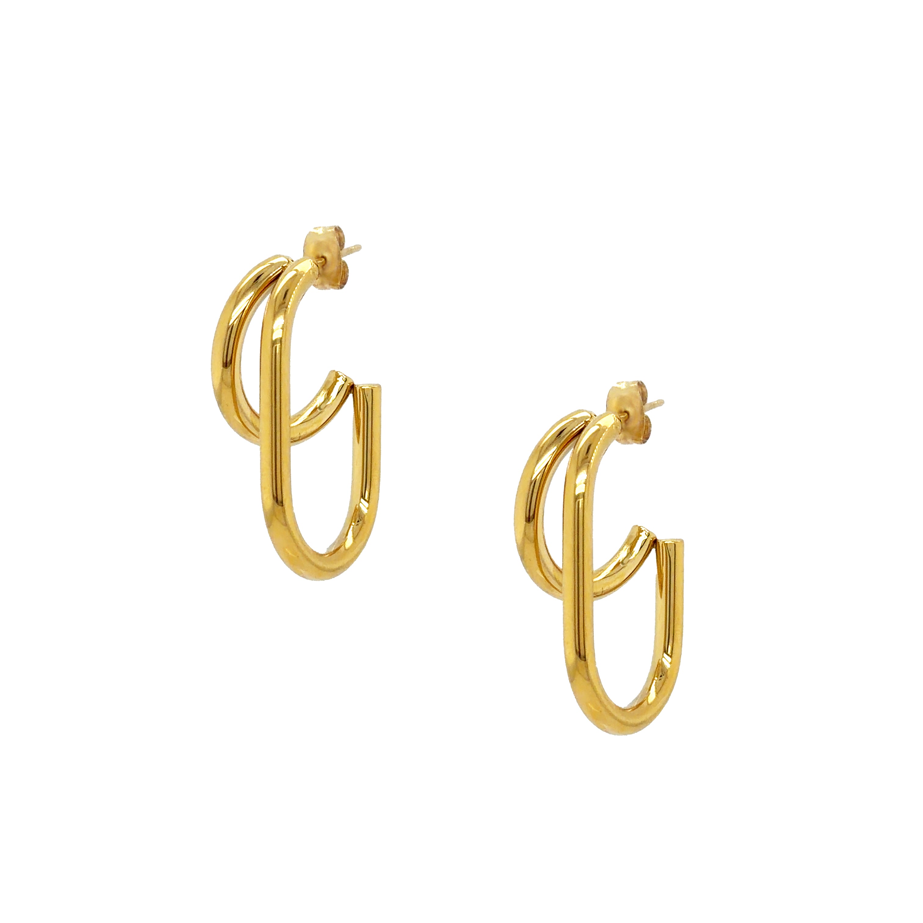 Two Layer Long Oval Earrings

Yellow Gold Plated
1.25" Long X 0.36" Wide