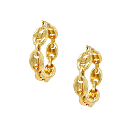 Mariner Hoop Pierced Earrings  Yellow Gold Plated 1.27" Long X 0.31" Wide    While supplies last. All Deals Of The Day sales are FINAL SALE.
