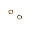 Multi Color CZ Stud Pierced Earrings  Yellow Gold Plated 0.31" Wide    While supplies last. All Deals Of The Day sales are FINAL SALE.