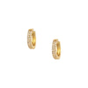Pave CZ Mariner Huggie Pierced Earrings  Yellow Gold Plated 0.94" Long X 0.42" Wide