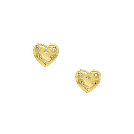 CZ Heart Stud Pierced Earrings  Yellow Gold Plated 0.36" Long X 0.38" Wide    While supplies last. All Deals Of The Day sales are FINAL SALE.