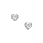 CZ Heart Stud Pierced Earrings  White Gold Plated 0.36" Long X 0.38" Wide    While supplies last. All Deals Of The Day sales are FINAL SALE.