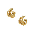 Triple Layer Beaded Hoop Pierced Earrings  Yellow Gold Plated  1.37" Long X 0.97" Wide    While supplies last. All Deals Of The Day sales are FINAL SALE.