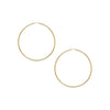 Thin Endless Medium Hoop Pierced Earrings  14K Yellow Gold 1.5mm x 51mm